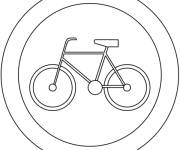 Coloriage Panneau bicyclette s&eacute;curit&eacute; de la rue