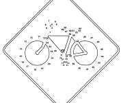 Coloriage Panneau de signalisation traversée de vélo