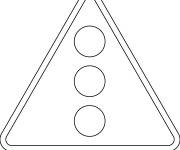 Coloriage Panneau feux de signalisation