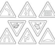 Coloriage Panneaux de signalisation cp