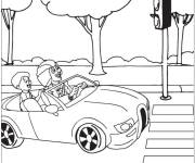 Coloriage Pous notre sécurité on doit s'arrêter au feu rouge