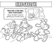 Coloriage Pratiquer un exercice d'incendie