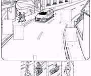 Coloriage S&eacute;curit&eacute; routi&egrave;re &agrave; d&eacute;placer