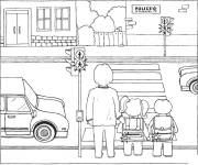 Coloriage Sécurité routière pour enfant