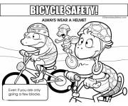 Coloriage Sensibilisation routière bicyclette de dessina animé
