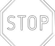Coloriage Signe Stop s&eacute;curit&eacute;
