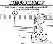 Coloriage Traverser des routes pour enfants