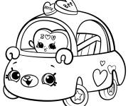 Coloriage C&oelig;ur d'amour dans voiture cutie de Shopkins