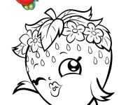 Coloriage Fraise clin d'oeil de shopkins