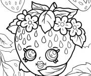 Coloriage Fraise Kiss Kawaii de Shopkins