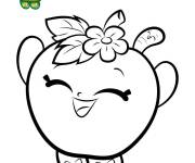 Coloriage Pomme heureuse de shopkins avec mod&egrave;le en couleur