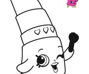 Coloriage Rouge &agrave; l&egrave;vre en rose de shopkins  dessin anim&eacute;