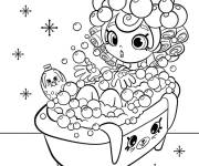 Coloriage Shopkins Bableisha prends un bain