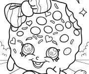 Coloriage Shopkins biscuit Kooky avec noeud