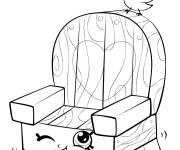 Coloriage Shopkins chaise et oiseau de saison 5