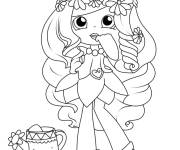 Coloriage Shopkins fille mignonne et arrosoir