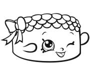 Coloriage Shopkins g&acirc;teau d'anniversaire Becky