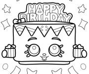 Coloriage Shopkins g&acirc;teau d'anniversaire Betty