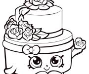 Coloriage Shopkins g&acirc;teau de mariage