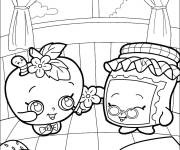 Coloriage Shopkins Gran Jam et Appleblossom &agrave; la maison