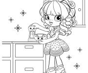 Coloriage Shopkins Kate fait la vaisselle