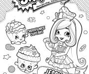 Coloriage Shopkins poup&eacute;e Jessicake chef de petit g&acirc;teau