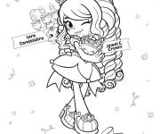 Coloriage Shopkins poup&eacute;e Lara tenant une couronne magique