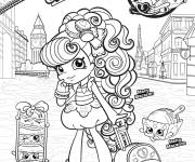 Coloriage shopkins shoppies Macy Macaron avec sa famille