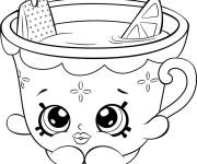 Coloriage Shopkins th&eacute; au citron
