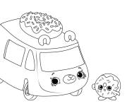 Coloriage Shopkins voiture et Donut
