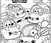 Coloriage Shopkins voitures mignons