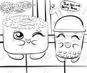 Coloriage Sushi et Betty Boba de shopkins