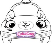 Coloriage Voiture avec visage mignon de Shopkins pour enfant