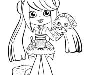 Coloriage et dessins gratuit Poup&eacute;e mignonne de Shoppies Doll à imprimer