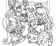 Coloriage Tous les shoppies poup&eacute;es kawaii