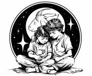 Coloriage Adorable signe astrologique du G&eacute;meaux