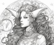 Coloriage Adulte Art astral signes astrologique