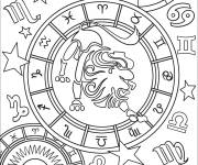 Coloriage Affiche de signe de Lion