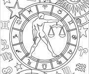 Coloriage Affiche la Balance zodiac