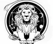 Coloriage Artistique signe astrologique de lion