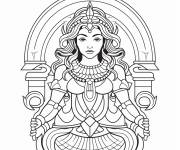 Coloriage Astrologie du Verseau comme une jolie princesse