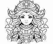 Coloriage Astrologie fantastique du Verseau en fille
