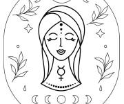 Coloriage Astrologie La s&eacute;r&eacute;nit&eacute; c&eacute;leste de la Vierge
