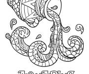 Coloriage B&eacute;lier astrologie en noir et blanc