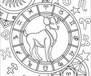 Coloriage B&eacute;lier symbole de zodiac
