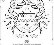 Coloriage Cancer astrologie Vecteur