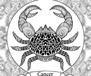 Coloriage Cancer signe t&ecirc;tu