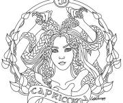 Coloriage Capricorne align&eacute;e