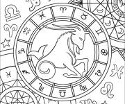 Coloriage Capricorne zodiac imprimable