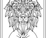 Coloriage Carte du signe du zodiaque Lion gratuit
